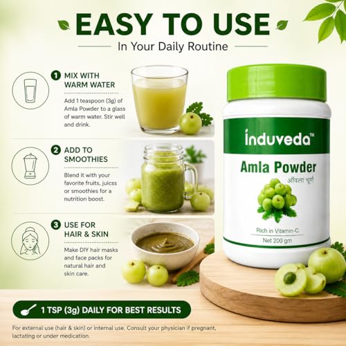 Image of 100% Natural Amla Powder for Hair Growth & Skin Care, 200g Edible