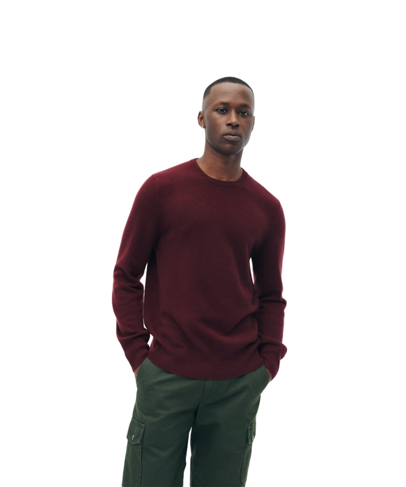 Naadam Men's Merlot The Original Cashmere Crewneck Sweater, Large
