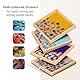 Tektalk tragbarer Holzpuzzletisch/Plateau/Board mit integriertem verstellbarem Ständer/Halterung, 4 Sortierschubladen, transparenter PP-Abdeckung für bis zu 1000 Stück
