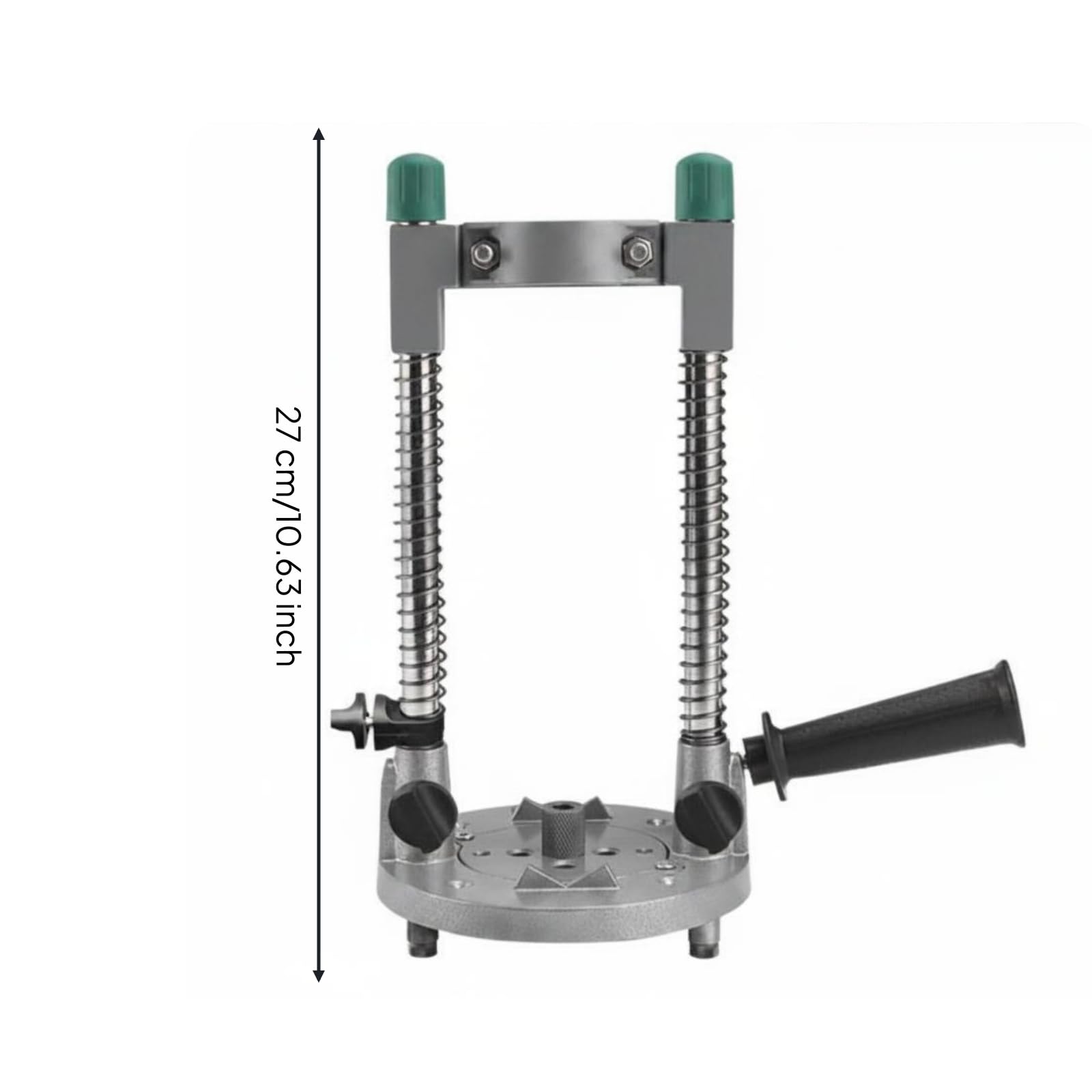 Vertical Jig Colonna Trapano Guida Supporto Pressa Staffa Base Rotonda Leva Laterale Controllo ’inclinazione Robusto Acciaio Alluminio Adatto per , Versione Rinforzata