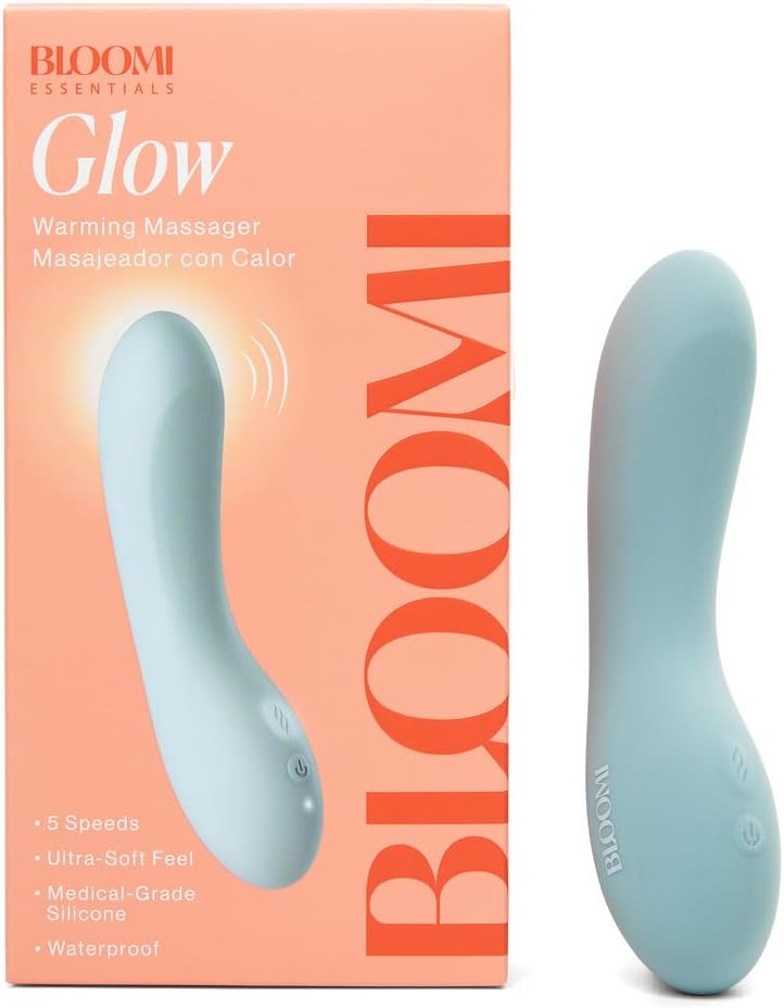 Bloomi Glow Warming Massager, Silicone Wand Massager for Pleasure, Clit Stimulation, Glow Features Heat and Vibration, Waterproof Adult Toys for Women