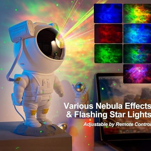 Image of ThAgan Astronaut Galaxy Projector, Star Projector Night Light with Remote & Timer, 360 Rotating Nebula Lamp for Bedroom Ceiling, Gaming Room Decor, Birthday Gifts for Kids & Adults
