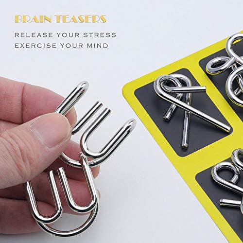 KAILIMENG Metal Puzzle, Brain Teaser Metal Wire Puzzle for Adults and Kids - Mind Game 3D IQ Jigsaw, Set of 8 2 515RCVGhssL. AC