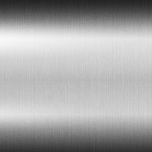 Image of Grey Silver Wood Veneer, Brushed Aluminum Laminate 24 inch x 24 inch Non Glued Flexible Durable PVC Wood Veneer Sheets Panels for DIY Table Cabinet Furniture Decorative