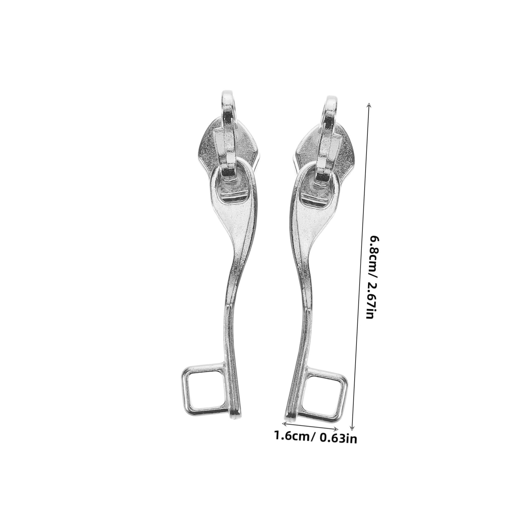 MUCKLILY 5Pairs Zipper Pull Replacement Metal Slider Zipper Heads for Luggage Backpacks and Jackets Durable Single Lock Hole Design Longlasting Zipper Repair