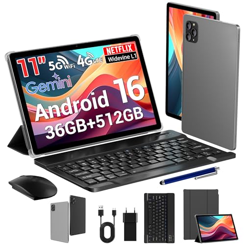 DRIVNEXT Android 16 Tablet 11 Pulgadas Tableta Gaming Octa-Core
