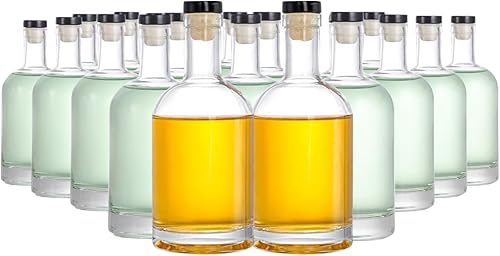 Danmu Paquete de 20 botellas de vidrio, botellas de vidrio pequeñas de 3.3 onzas, botellas de vidrio con corcho, botellas de vino, botellas de