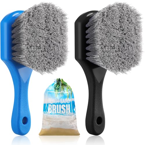 Remerry Sand Remover Brush with Bag, Soft Bristle,Black and Blue Handle