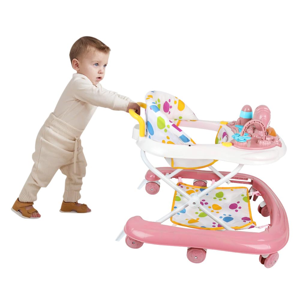 Girello Bebe - Passeggiatore di apprendimento seduto in piedi, per imparare a camminare, regalo per bambini dai 9 mesi, per bambine evolutive 3 in 1,62 x 68 x 36-81 cm, rosa
