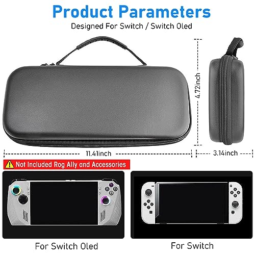 Image of ZEITEL Carrying Case for Rog Ally & Accessories, Portable Handbag for Rog Ally, EVA Carrying Case with 10 Games Cartridges Slot Waterproof Protective Storage Bag Travel Case for Rog Ally
