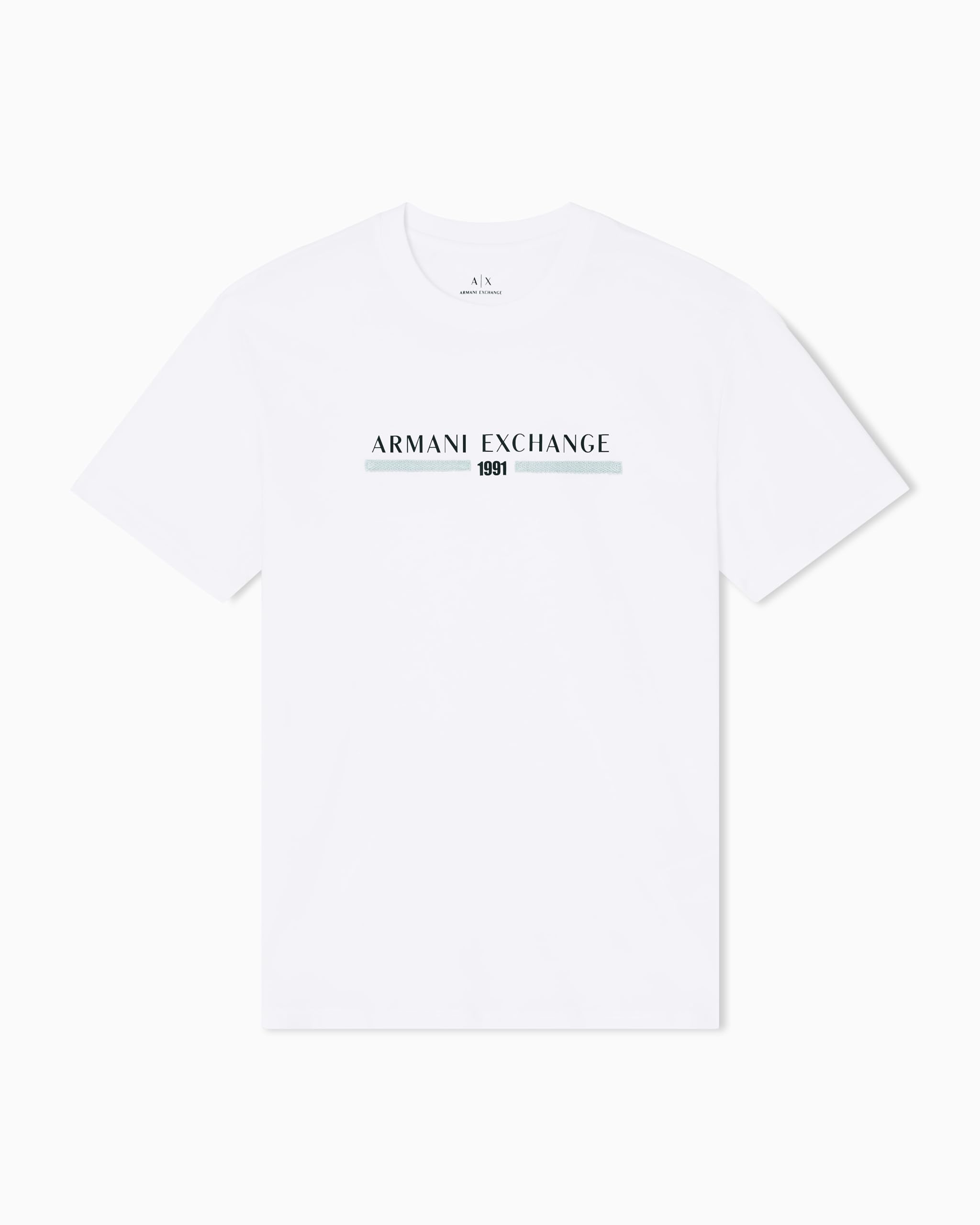 Armani Exchange Men's Off-White Short Sleeve Big Logo On Front T-Shirt Off White Xs, Off White, Xs