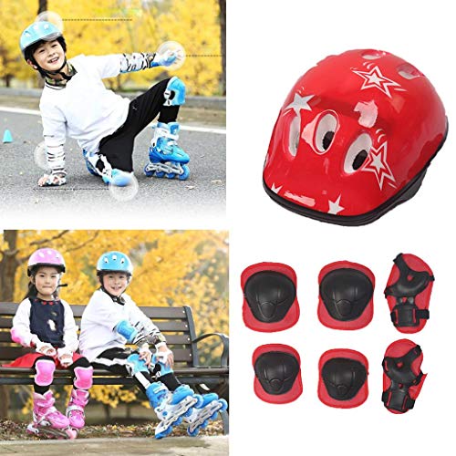 Conjunto De Proteção De Skate/Skate Com Joelheiras De Patinete De Equitação Para Capacete - 7Pcs ver