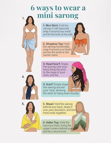 Image of Metallic Shiny Short Sarong Coverups for Women Semi Sheer Bikini Cover Up | Swimsuit Skirt Beach Bikini Cover Up Bathing Suit Wrap