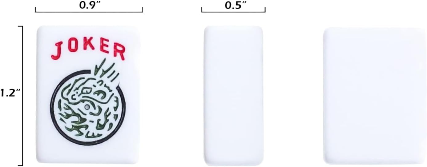 Set of American Mahjong Tiles with Blue Printed Mahjong Mat, 166 American Mah Jongg Tiles with White Color