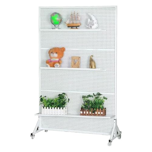 Genérico Perforowane panele ścienne Organizer Panele perforowane Ruchomy metalowy stojak ekspozycyjny z solidną podstawą, perforowane panele z kołami na targi rzemieślnicze, półka ex