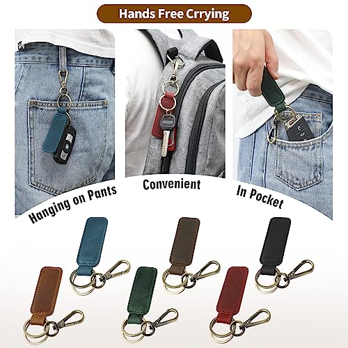 Image of Jack&Chris Genuine Leather Car Keychain, Universal Key Fob Keychain, Leather Key Chain Holder for Men and Women, JC306
