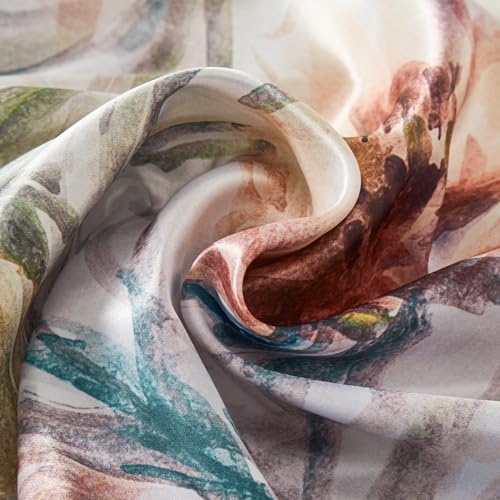 YASMENG Satin Bettwäsche 220x240 Blumen Motive Bettwäsche Satin Glänzend Deluxe Weich Kuschelig Seidig Seide Bettbezug Set 3 Teilig mit… – Ansicht 4