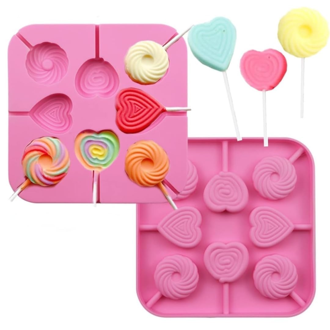 Lollipop Silicone Mold Heart Round Shapes for DIY Candy Jelly Chocolate Cake Pops Ice Cream Ice Cubes Gummy Cookie DIY Handmade Snacks Dessert Party Birthday Sweet Treats Baking Mold-image-26