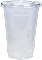 Vista 2 de Comfy Package 100 juegos Vasos de plástico transparente de 20 onzas con tapas planas