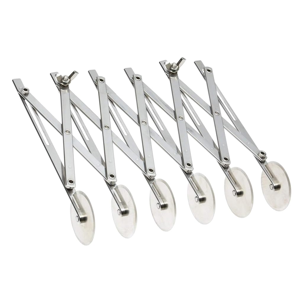 Rena Stainless Steel Multiple Wheel Dough Cutter, 6 Wheel Adjustable Pastry & Dough Divider for Even Cuts, Ideal for Pasta, Brownies, Pastry Sheets, Mithai, Chikki & Baking for Professional & Home Use-image-30