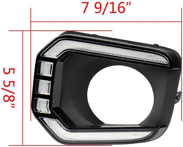 Astra Depot Compatible for 2016-2023 Toyota Tacoma LED DRL Daytime Running Light Dynamic Turn Signal Lamp + Fog Light Bezel TO1039195 5212704020 TO1038195 5212804020