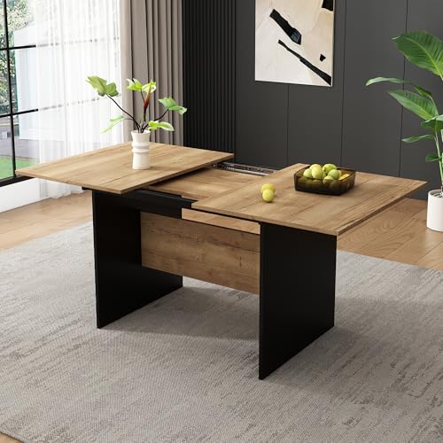Mesa de comedor extensible 140/180L x 80 W x 73.5H(cm), Adecuado ...