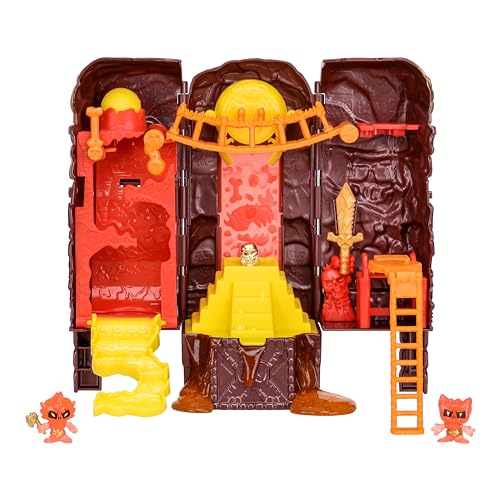 TREASURE X Lost Lands Skull Island Lava Tower Micro Playset, 15 Levels of Adventure. Survive The Traps and Discover 2 Micro Sized Action Figures. Will You Find Real Gold Dipped Treasure? Medium