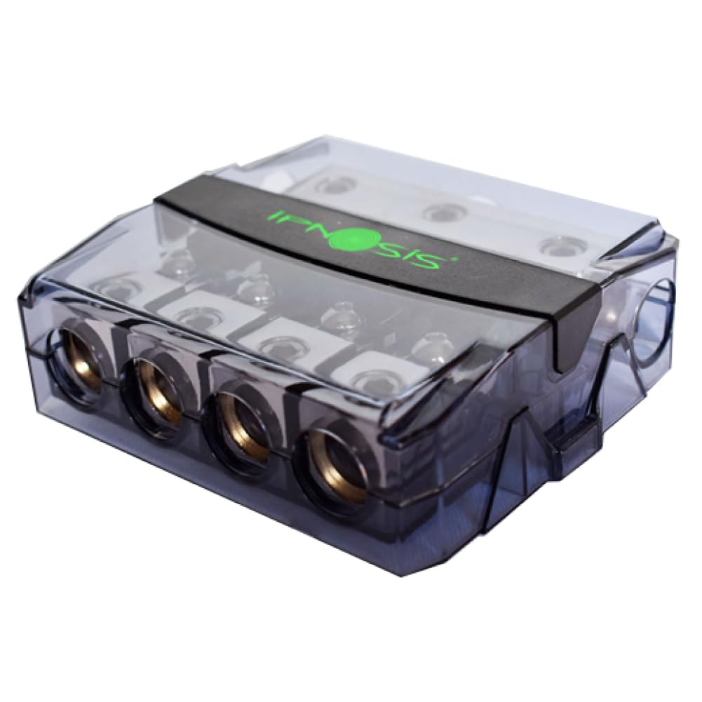 1 IPNOSIS IPH-S450 IPH S450 portafusibile distributore di corrente, 3 ingressi 4 uscite per cavi 50 mm 0 AWG, 1 pezzo