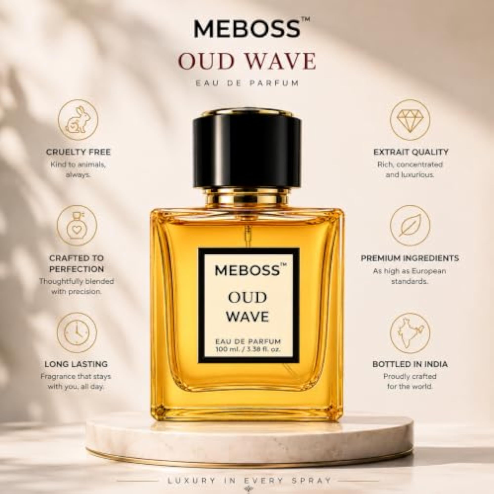 Oud Wave EDP Perfume for Men, Luxury Aromatic Fragrance