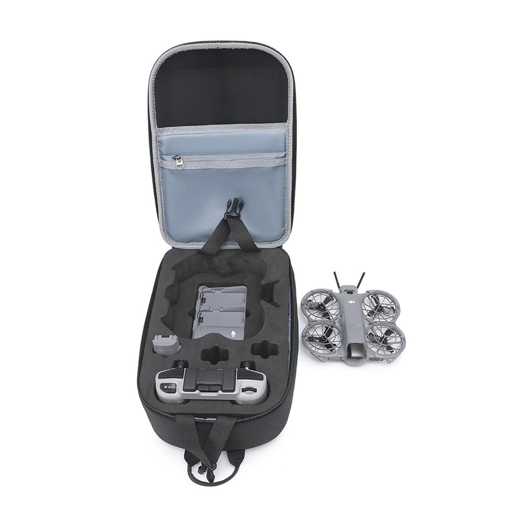 Sac à dos pour DJI NEO 2, sac de transport de voyage organisateur d'épaule organisateur EVA housse de protection boîte portable pour magasin NEO2 drone, télécommande RC-N3, hub de charge, batteries