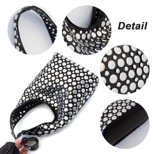 Bolso Hobo Y2K con tachuelas para mujer miniatura 7