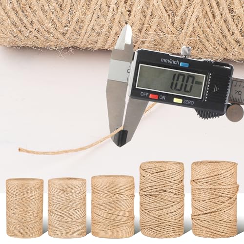 Natural Jute Twine String 1mm x 1312ft Bulk Jute Rope for Crafting, Gardening, Gift Wrapping - Brown Decorative Cord for Cat Scratching Posts, DIY Projects by DimiGlobal - Image 2