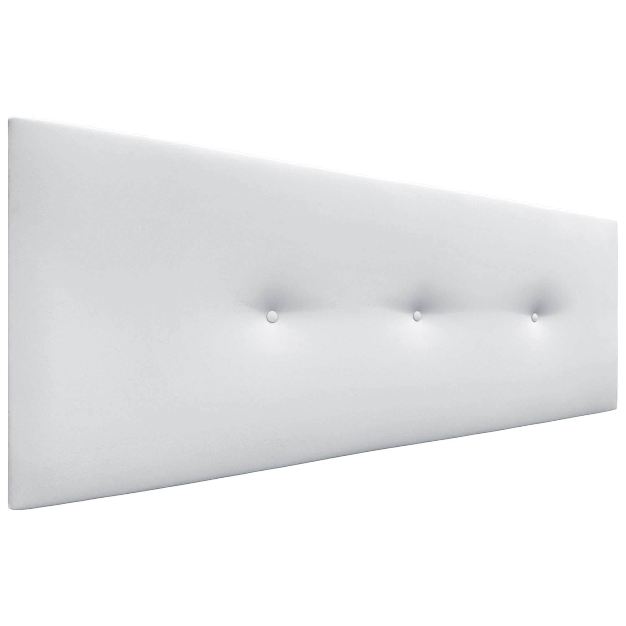 DHOME Kunstleder oder Acualine Stoff Kopfteil einfarbig mit Knöpfen gepolstert HIGH Range Luxus Bett Kopfteil Modernes Schlafzimmer Polsterung (Kuntsleder weiß, 145x50cm (Betten 120/135/140))