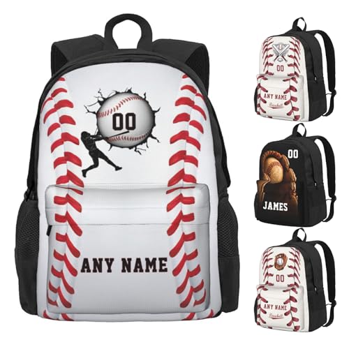 Custom Backpack Personalized Baseball BackPacks for Men Women Customized Laptop Bag for Work Travel Camping