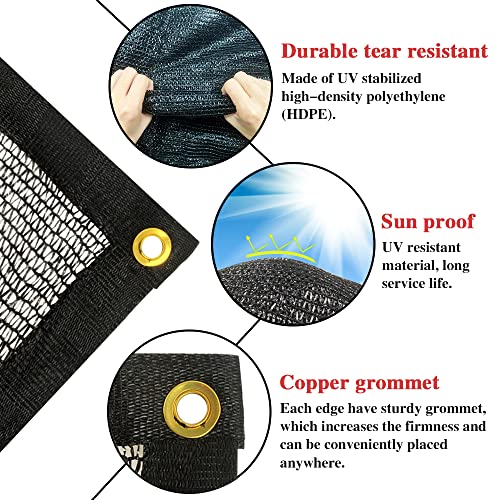 Dafoecheer 40% 12Ftx24Ft Black Shade Cloth Taped Edge With Grommets Sunblock Garden Mesh Uv Resistant Net For Outdoor Plant Greenhouse Flowers #TOP3