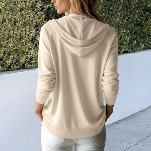 Sudadera ligera para mujer con botones frontales estilo elegante casual 7