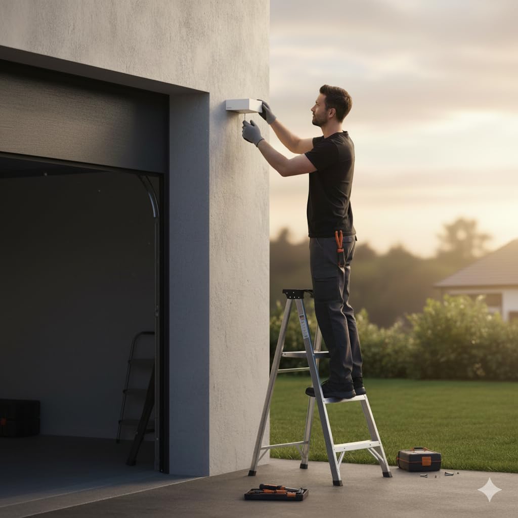 M Ledme - Applique LED solare da parete White Bin 2W, luce esterna con sensore di movimento e crepuscolare, protezione IP65, illuminazione 4000K (neutra), ricarica rapida e autonomia di 6-8 ore