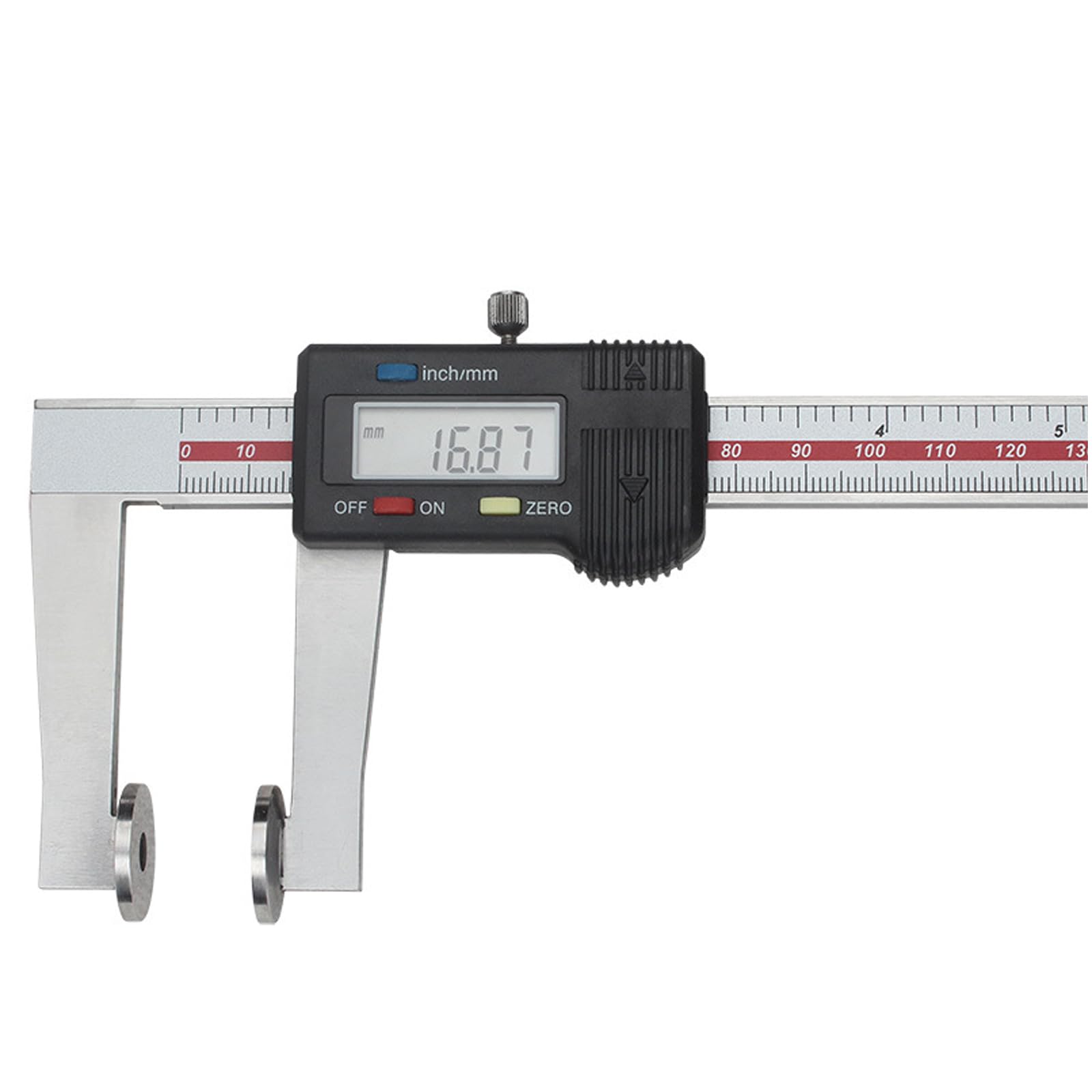 Digital Messschieber Messbereich 150 mm - Tellermessflächen, Edelstahl Messlehre Messwerkzeuge mit Ersatzbatterie und größem Display, mm/inch (0-150 mm)