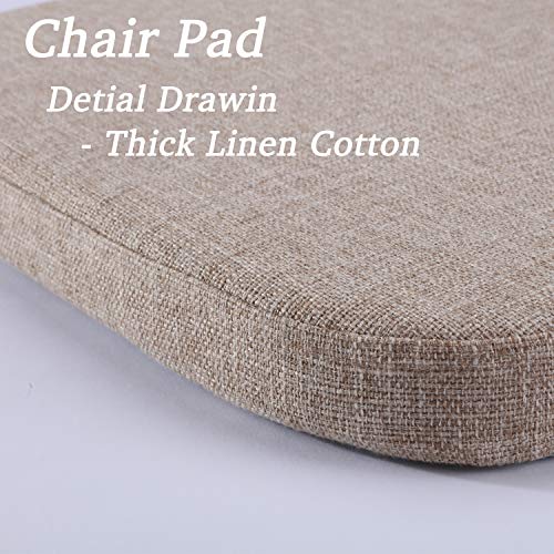 Kgplome Chair Cushion With Ties For Dining Chairs - Memory Foam Non Slip Kitchen Chair Pad And Dining Seat Cushion With Machine Washable Cover [16.5 X 16.2 Inches] - Dark Beige #TOP6