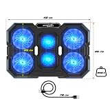 SPIRIT OF GAMER, chłodnica do laptopa 10-17", 6 cichych wentylatorów, kompatybilna z PS5, PS4, Xbox i PC, podświetlona płyta chłodząca RGB