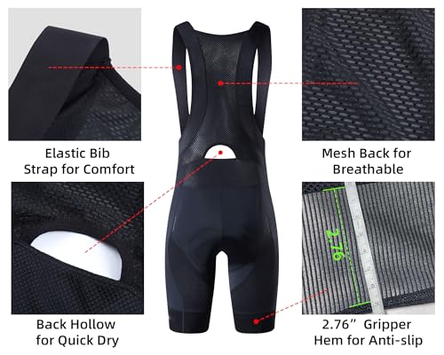Image of Cycling Bib Shorts for Men - Road Bike Bicycle Breathable Padded Riding Tights