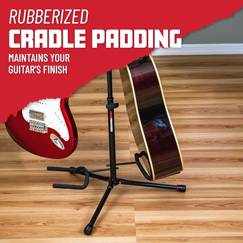 Gator Frameworks Adjustable Double Guitar Stand, Holds Two Electric or Acoustic Guitars (GFW-GTR-2000)
