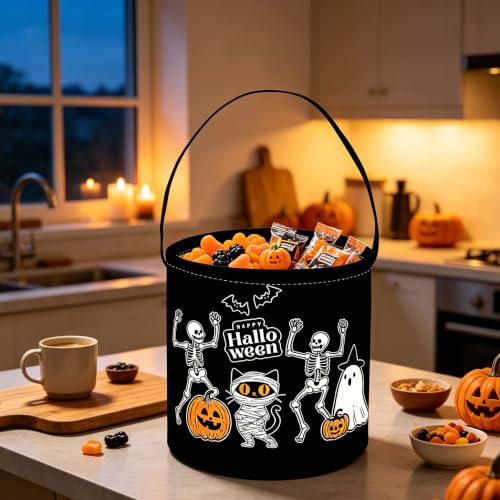 Image of ESSME Halloween Basket,Ghost Baskets,Gifts Bins,Book Bins Empty.(Balck Halloween)