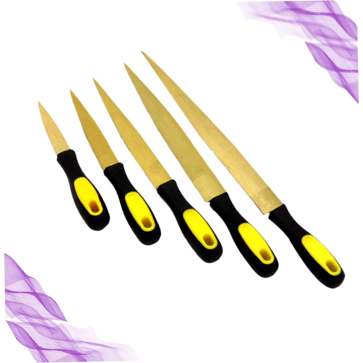 balacoo 5pcs Wood Rasp File Set Machinist File Set Wood Carving Steel Woodworking Tools Ergonomic Handle Diy Craft