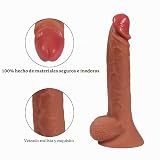 ANFEI Consolador de silicona de doble capa Hyper Realista Premium Sex Toy 9 pulgadas Consoladores grandes consoladores con ventosa