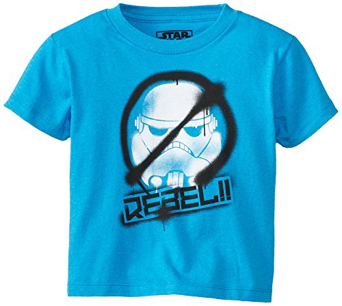 STAR WARS Boy's 2-7 Rebel Graff, Turquoise Heather, Large