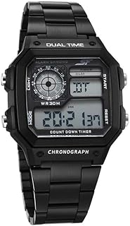 SF Hexa Metal Digital Black Dial Black Stainless Steel Strap Unisex Watch - NT77134PM02W