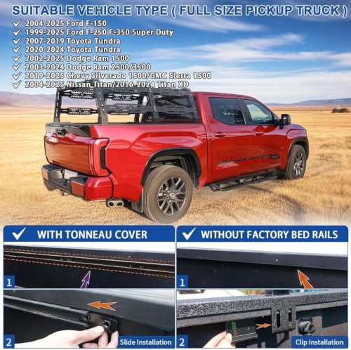 Image of 22.5 inch Truck Bed Rack with Off-Road Travel Kit for Full Size Trucks
