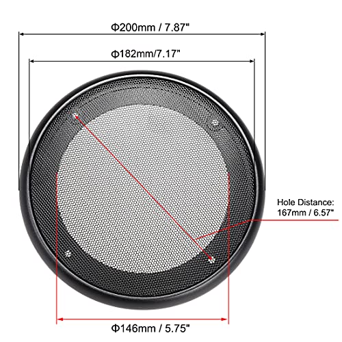 Uxcell 2Pcs Speaker Grill Mesh Decorative Circle Woofer Guard Protector Cover Audio Accessories 6.5" Mounting Hole Distance #TOP1