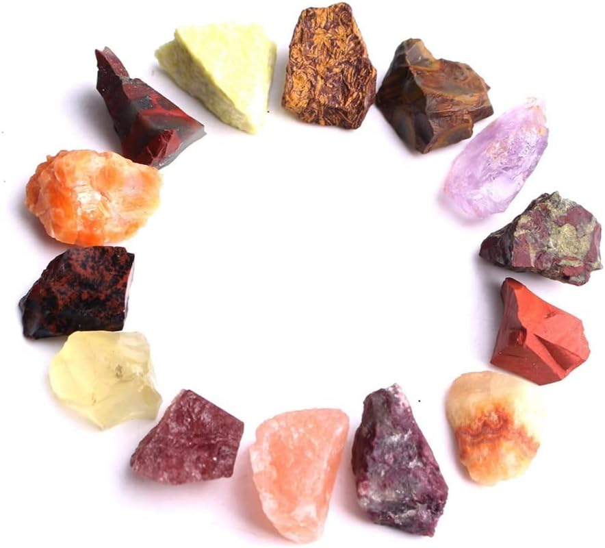 PEKMAR 14 Kinds of Crystal Tumbled Stone Rock Quartz Rough Minerals Specimen Mini Gemstone Reiki Aquarium Decor Gift Beautiful Crystal (Color : 14pcs a Set a)